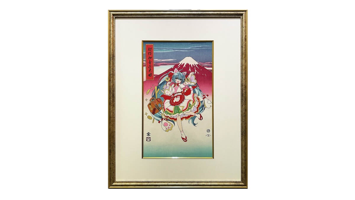 江戸木版画職人が手掛ける初音ミクと招き猫の浮世絵木版画が発売
