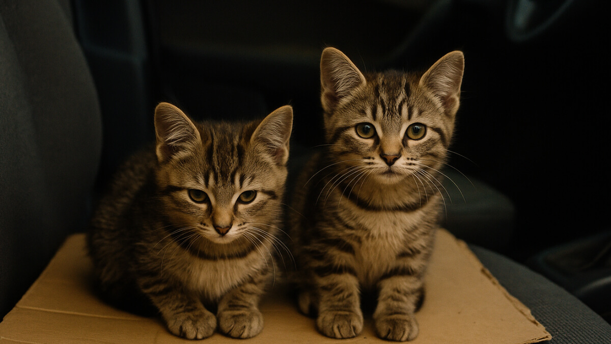 車内に放置された子猫たち、警察に救われ新たな家へ　英バーミンガム