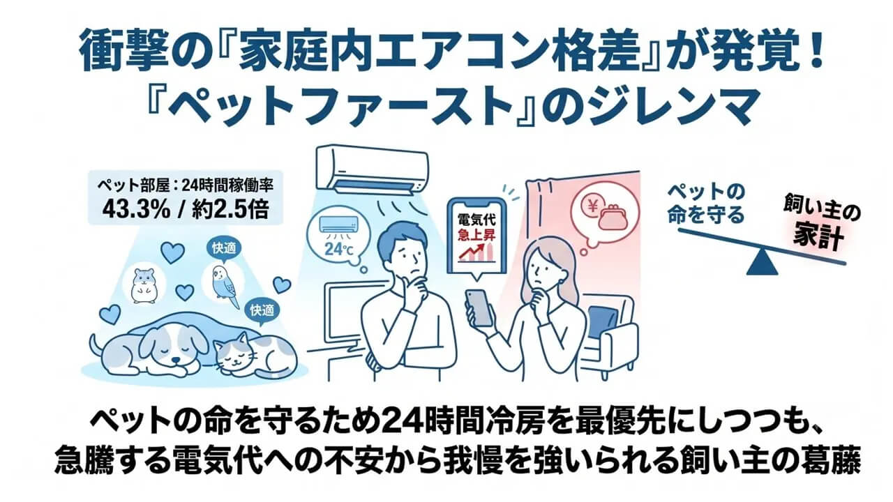 「自分は我慢してもペット優先」約6割、猛暑で浮かぶ家庭内エアコン格差